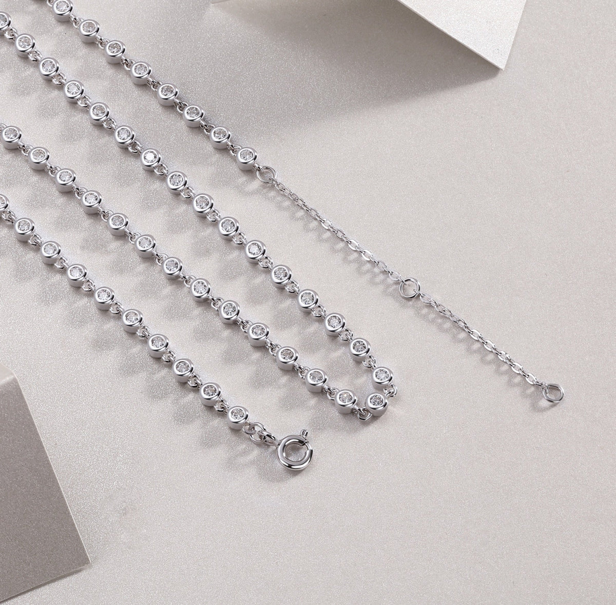 Full Circle Moissanite Tennis Necklace in Sterling Silver
