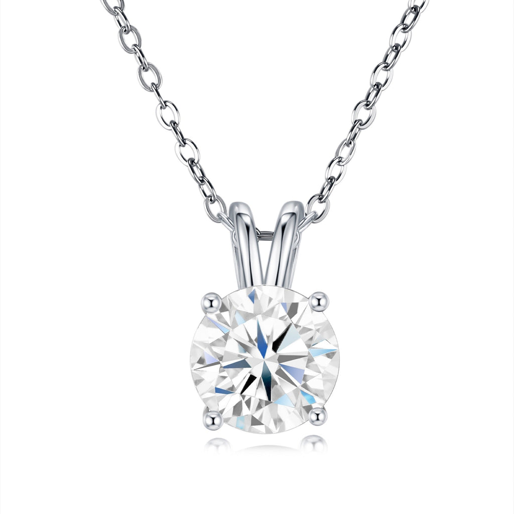 Radiance Moissanite Solitaire Pendant Necklace in Sterling Silver