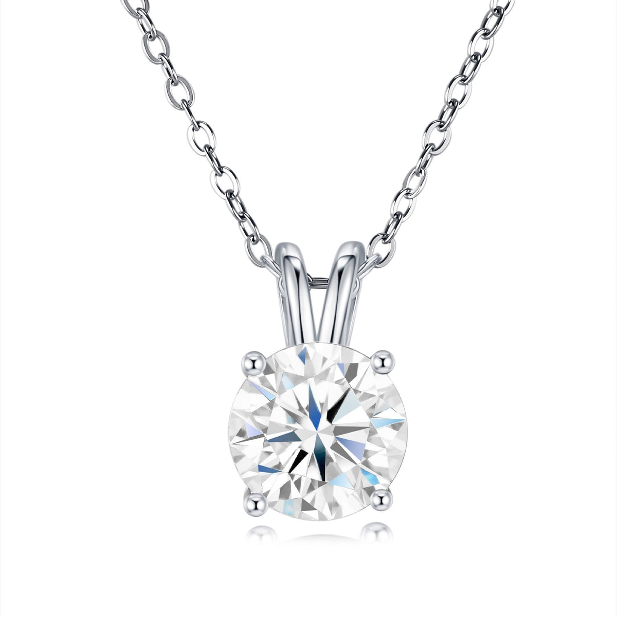 Radiance Moissanite Solitaire Pendant Necklace in Sterling Silver