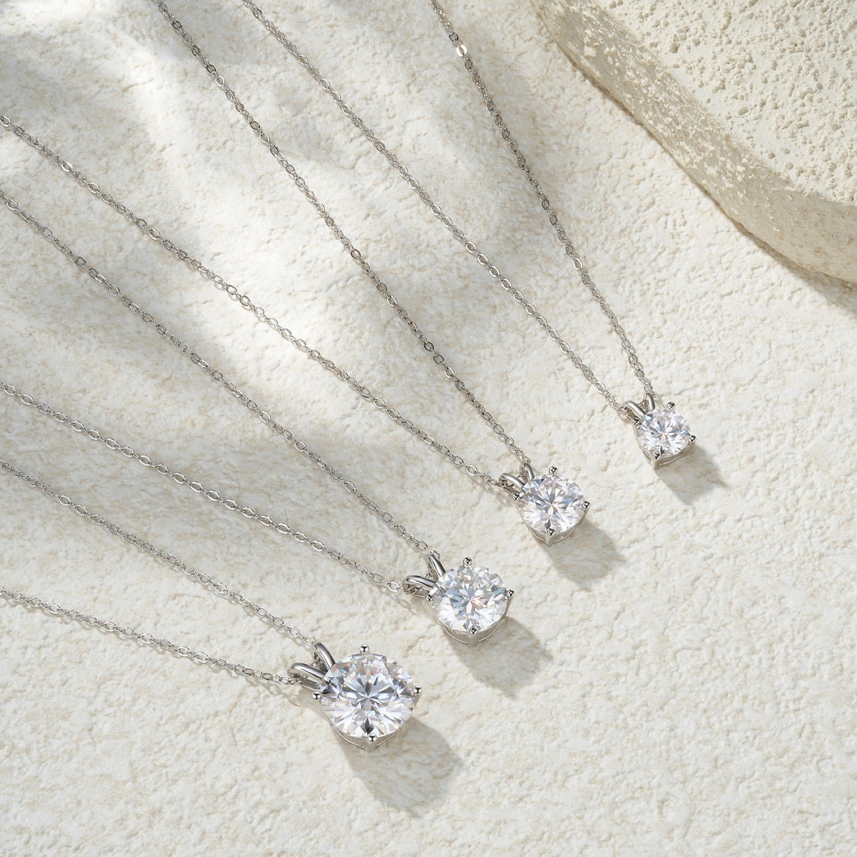 Radiance Moissanite Solitaire Pendant Necklace in Sterling Silver
