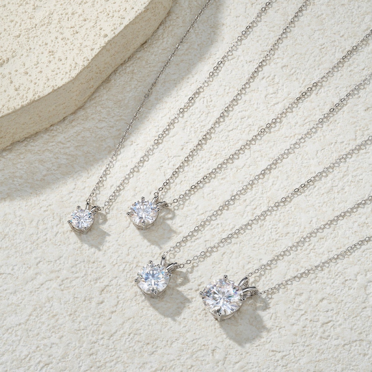 Radiance Moissanite Solitaire Pendant Necklace in Sterling Silver