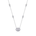 Midsummer Oval-Cut Moissanite Bezel Pendant Necklace in Sterling Silver