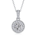 Nocturne 1 Carat Moissanite Halo Pendant Necklace in Sterling Silver