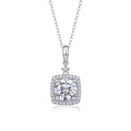 Marie 2 Carat Moissanite Halo Pendant Necklace in Sterling Silver