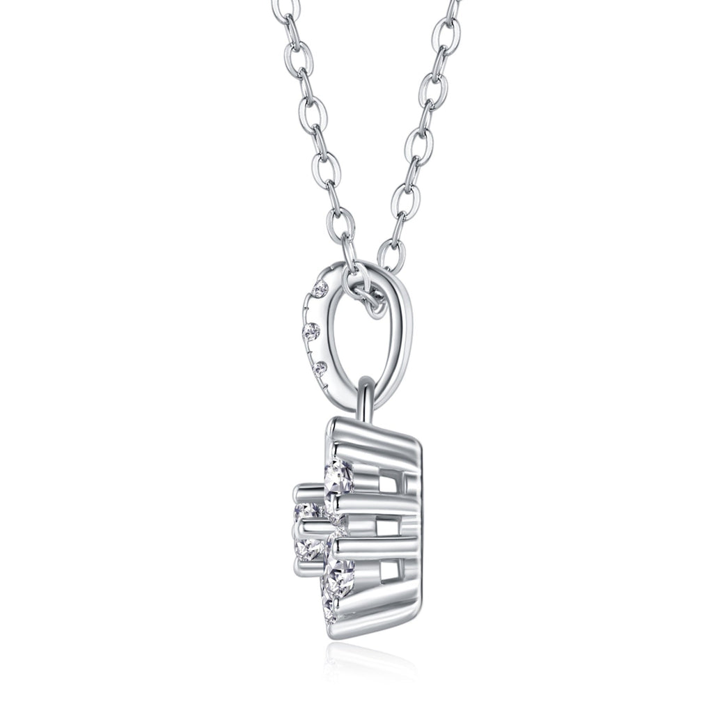 Flurry Moissanite Snowflake Pendant Necklace in Sterling Silver
