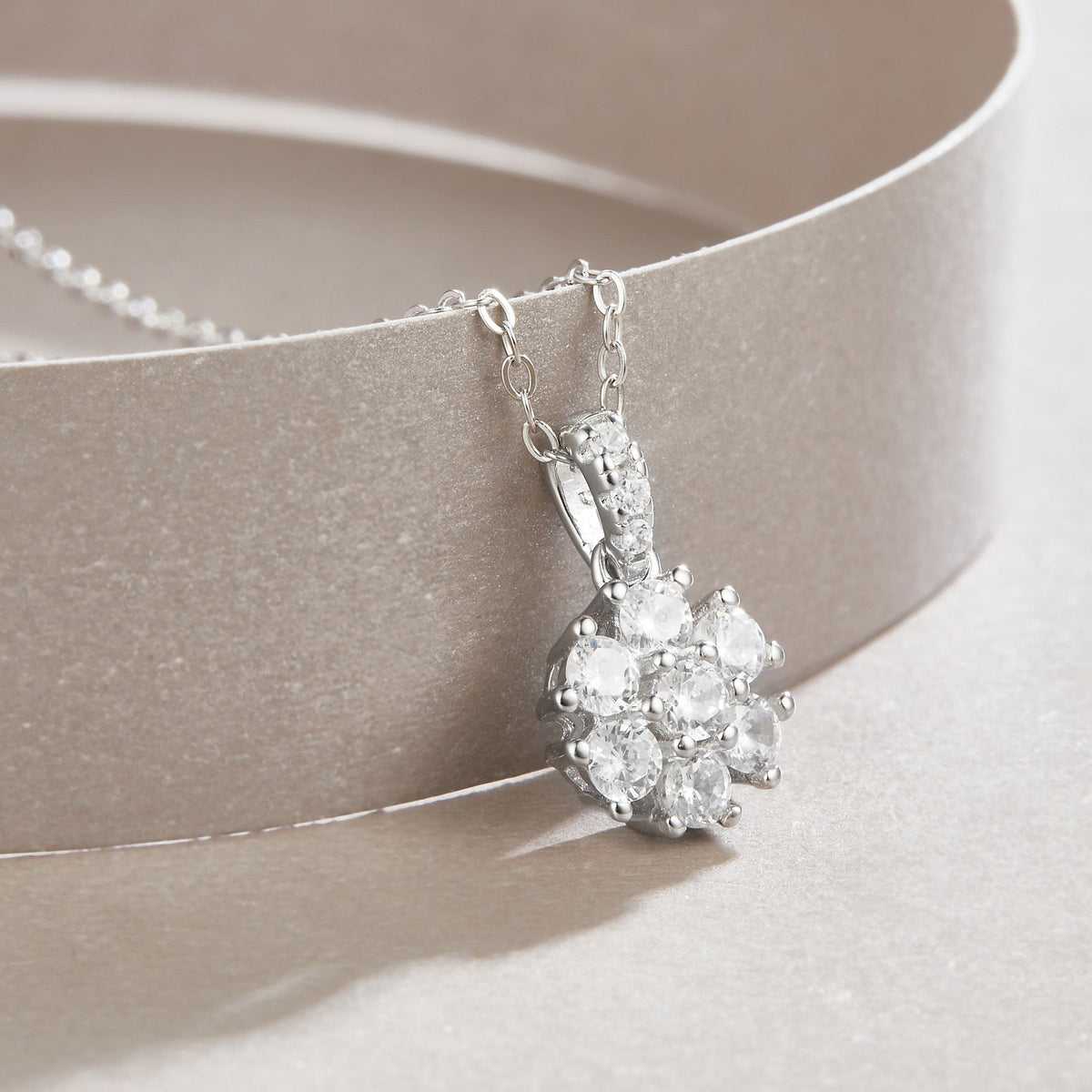 Flurry Moissanite Snowflake Pendant Necklace in Sterling Silver