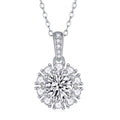 Bloom 1 Carat Moissanite Flower Pendant Necklace in Sterling Silver