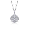 Dune 0.5 Carat Moissanite Double Halo Pendant Necklace in Sterling Silver