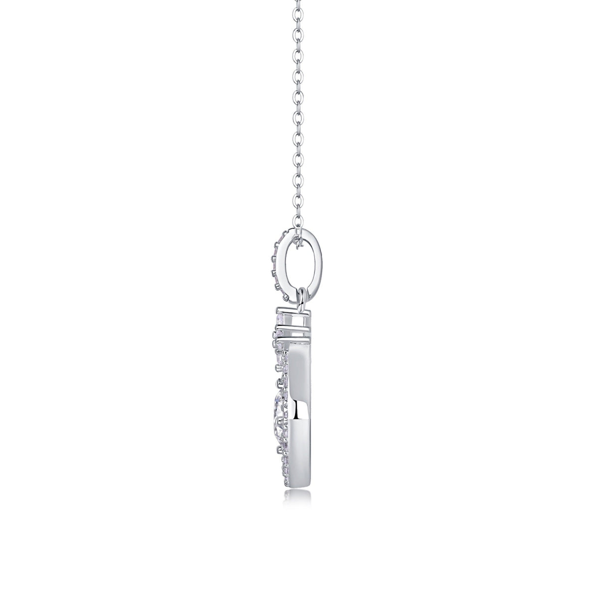 Stardust 1 Carat Moissanite Halo Pendant Necklace in Sterling Silver