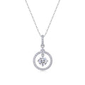 Amour 1 Carat Moissanite Circle Pendant Necklace in Sterling Silver
