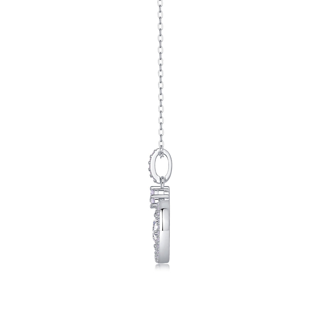 Amour 1 Carat Moissanite Circle Pendant Necklace in Sterling Silver
