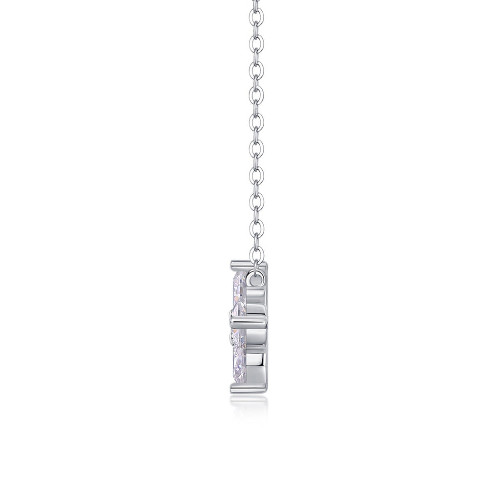 Clover Moissanite Clover Pendant Necklace in Sterling Silver