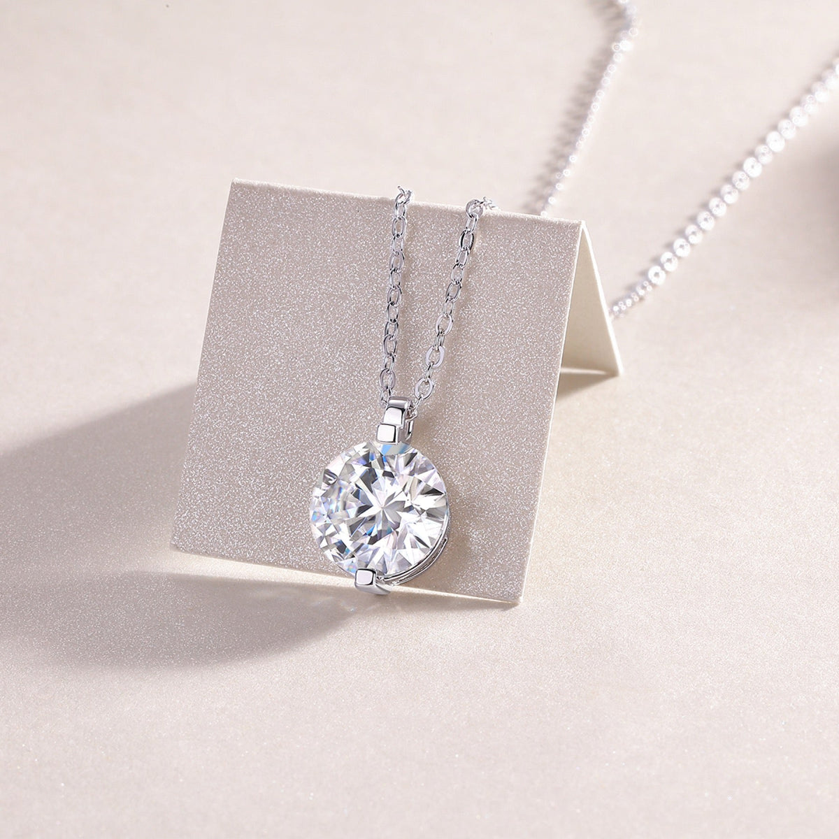 Timeless Moissanite Solitaire Pendant Necklace in Sterling Silver