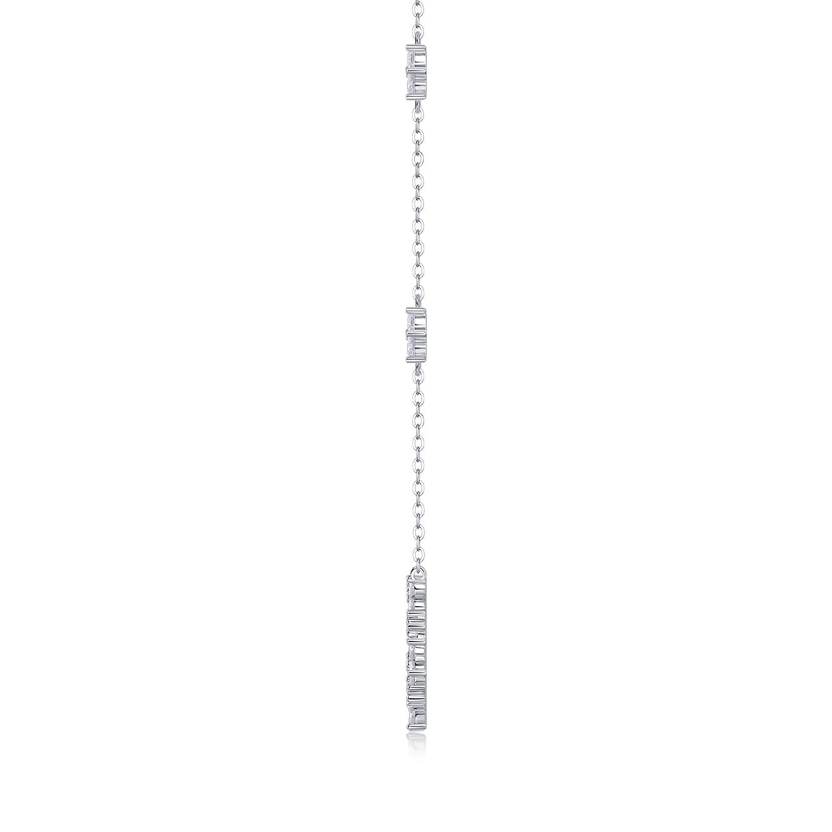 Iris Moissanite Floral Station Necklace in Sterling Silver