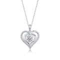 Soulmate 1 Carat Moissanite Heart Pendant Necklace in Sterling Silver