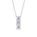 Trio Moissanite Three-Stone Pendant Necklace in Sterling Silver