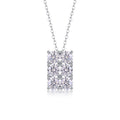 Mosaic Moissanite Cluster Pendant Necklace in Sterling Silver