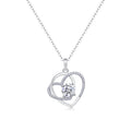 Devotion 1 Carat Moissanite Heart Pendant Necklace in Sterling Silver