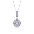 Union Moissanite Cluster Pendant Necklace in Sterling Silver