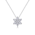Snowdrift Moissanite Snowflake Pendant Necklace in Sterling Silver