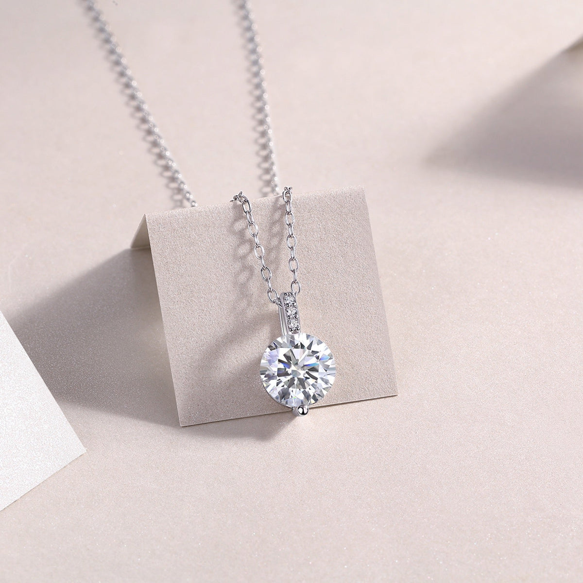 Everglow 2 Carat Moissanite Solitaire Pendant Necklace in Sterling Silver