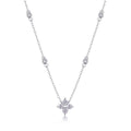 Starlet Moissanite Star Station Necklace in Sterling Silver