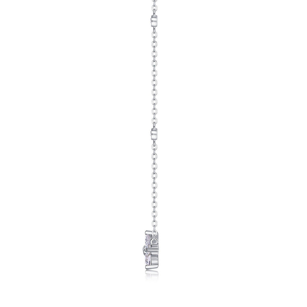 Starlet Moissanite Star Station Necklace in Sterling Silver