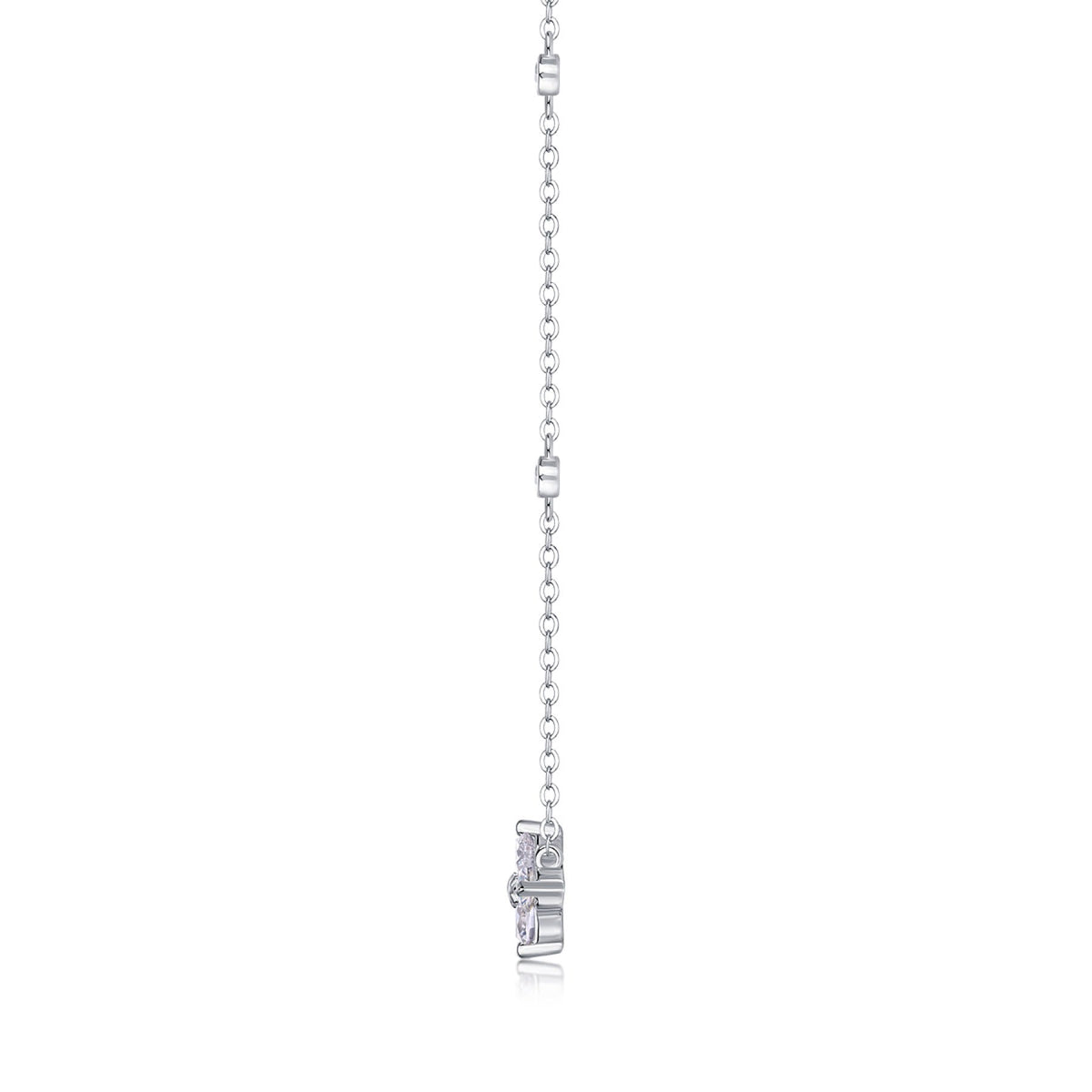 Starlet Moissanite Star Station Necklace in Sterling Silver