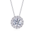 Starlit 2 Carat Moissanite Halo Pendant Necklace in Sterling Silver
