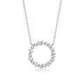 Ripple Moissanite Open Circle Necklace in Sterling Silver