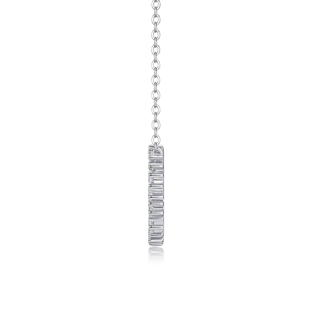 Ripple Moissanite Open Circle Necklace in Sterling Silver