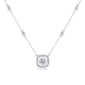 Sweetness 1 Carat Moissanite Halo Pendant Necklace in Sterling Silver