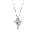 Mirage Heart-Cut Moissanite Heart Pendant Necklace in Sterling Silver
