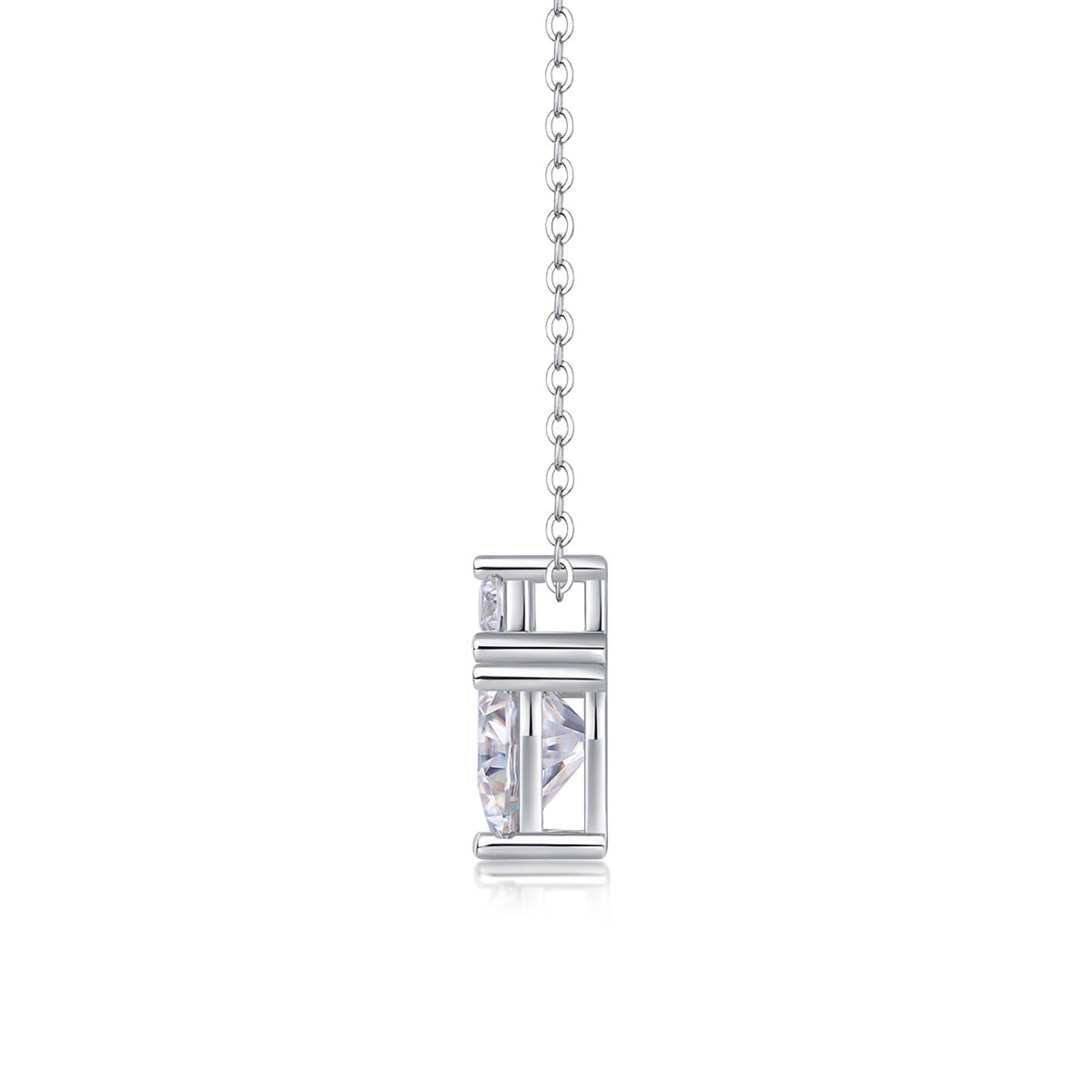 Mirage Heart-Cut Moissanite Heart Pendant Necklace in Sterling Silver