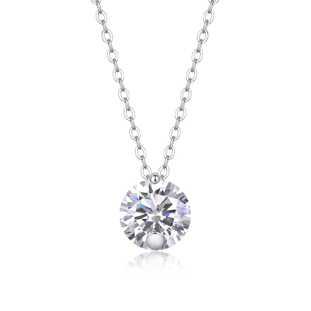 Serene 2 Carat Moissanite Solitaire Pendant Necklace in Sterling Silver