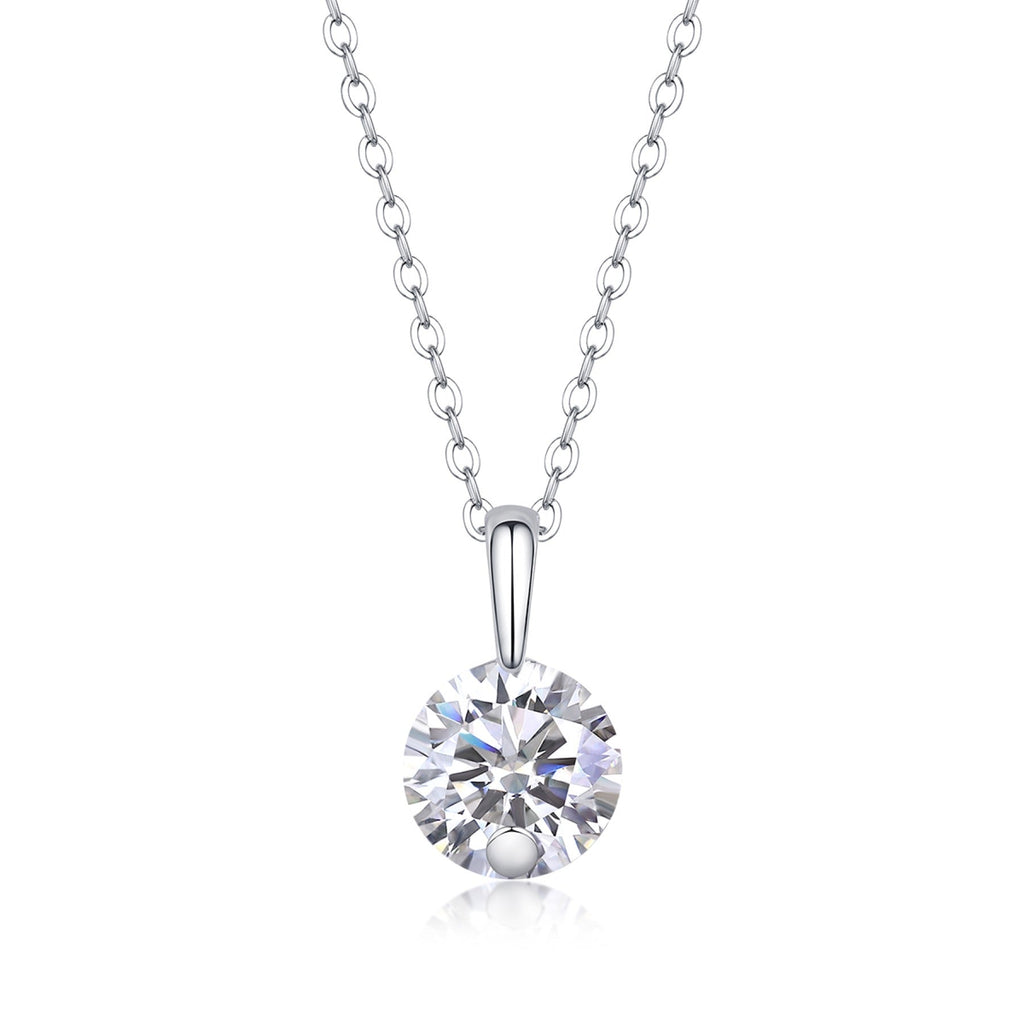 Celeste 2 Carat Moissanite Solitaire Pendant Necklace in Sterling Silver