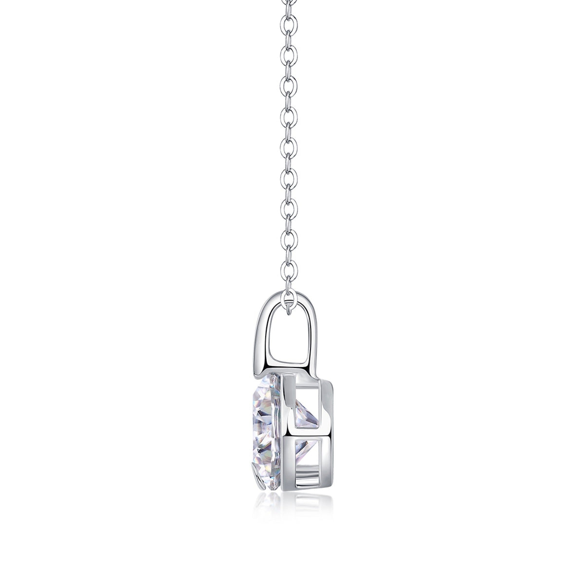 Celeste 2 Carat Moissanite Solitaire Pendant Necklace in Sterling Silver