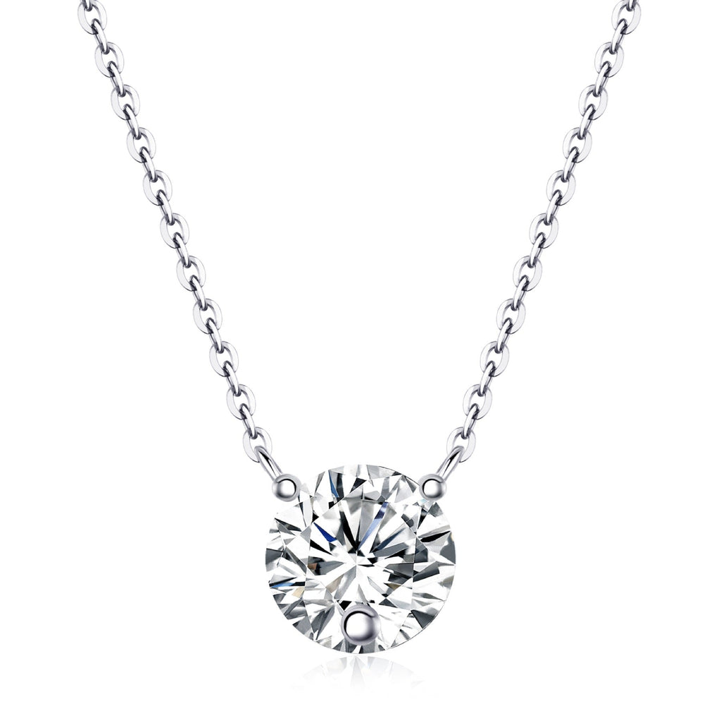 Momento 2 Carat Moissanite Solitaire Pendant Necklace in Sterling Silver