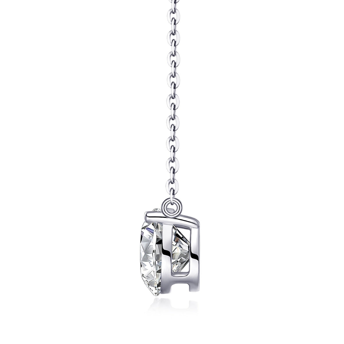 Momento 2 Carat Moissanite Solitaire Pendant Necklace in Sterling Silver
