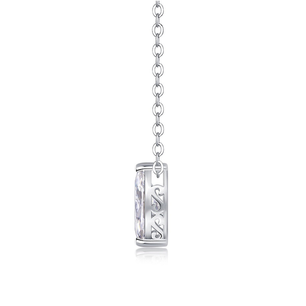 Aurelia Moissanite Marquise Pendant Necklace in Sterling Silver