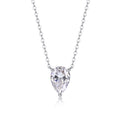 Goutte Moissanite Pear Pendant Necklace in Sterling Silver