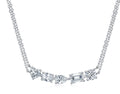 Medley Moissanite Mixed-Cut Bar Necklace in Sterling Silver
