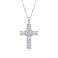 Guiding Light Moissanite Cross Necklace in Sterling Silver