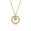 Luna 0.5 Carat Moissanite Circle Pendant Necklace in Gold-Tone Sterling Silver