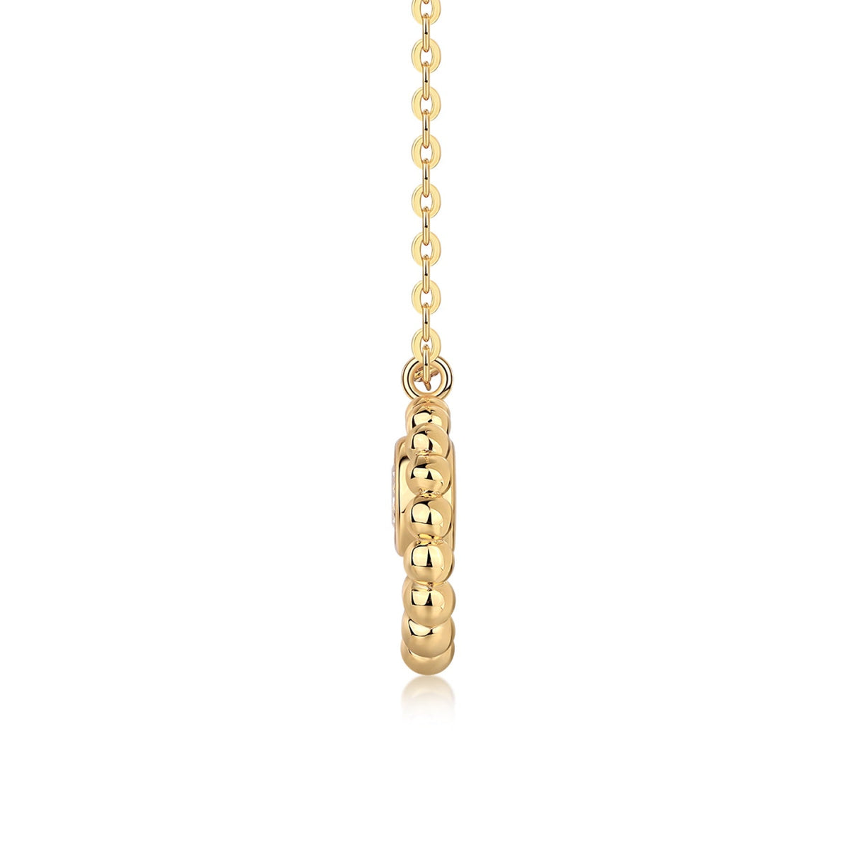 Luna 0.5 Carat Moissanite Circle Pendant Necklace in Gold-Tone Sterling Silver