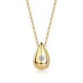 Reverie Moissanite Teardrop Pendant Necklace in Gold-Tone Sterling Silver