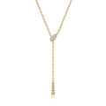 Meridian Moissanite Lariat Necklace in Gold-Tone Sterling Silver