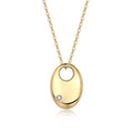 Firstlight Moissanite Oval Pendant Necklace in Gold-Tone Sterling Silver