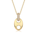 Adrift Moissanite Mariner Link Pendant Necklace in Gold-Tone Sterling Silver