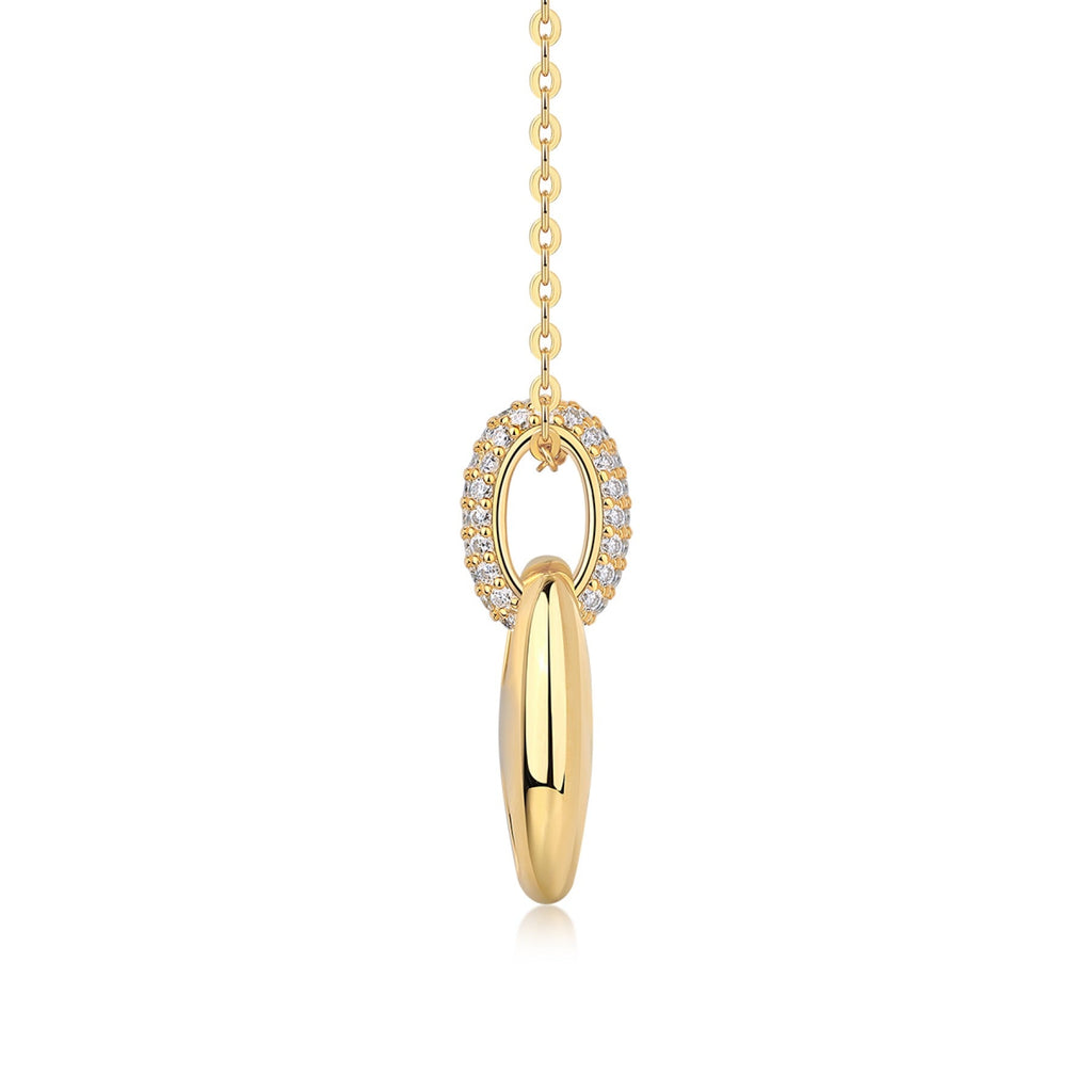 Adrift Moissanite Mariner Link Pendant Necklace in Gold-Tone Sterling Silver